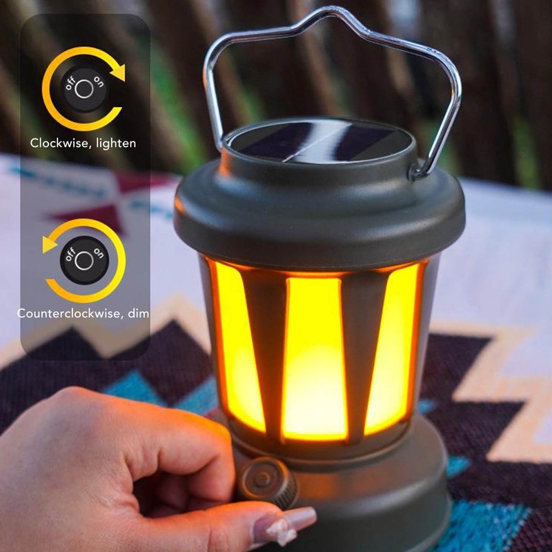 Camping Lantern Rechargeable High Brightness Portable Retro Tent Light with