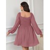 SCOMCHIC Women's Plus Size Puff Long Sleeve Dresses Sweetheart Neckline