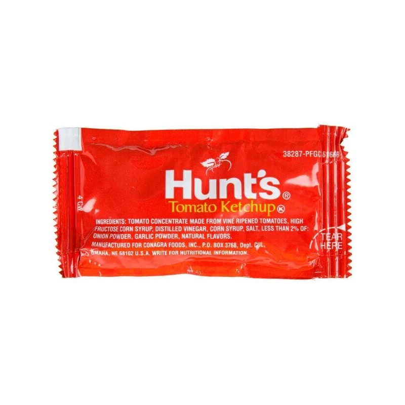 Tomato Hunts 9 Gram Portion Packets Tomato Ketchup - 1000/Case