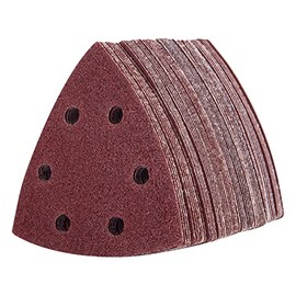 S SATC Multi Tool Triangle Sanding Pads 60 PCS Â 93 mm Detail Sander Pads Sheets Durable Dust-Free 6-Holes Electric Sander Sandpaper Hook and Loop 60/120/180/240/320/400 Grits