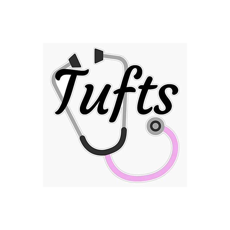 Tufts Pink Stethoscope Waterproof Vinyl Window Bumper Sticker Decal 5"