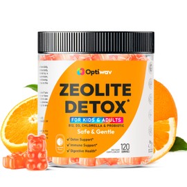 Optiwav Zeolite Detox Gummies for Kids & Adults - Clinoptilolite Zeolite with Probiotics & Prebiotics Supplement for Toddler Toxins Detox - Advanced Body Cleanse Support