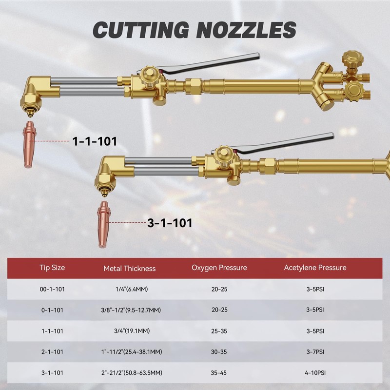 ARCCAPTAIN Oxy Acetylene Cutting Torch, Heavy Duty Cutting Torch Kit,
