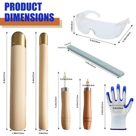 Flint Knapping Kit with Copper Hammer - Complete Obsidian Crafting Tools Set for Beginners Includes 2 Copper Boppers, 2 Pressure Flakers, Safety Gloves, Goggles & Talc | Outdoor Flint Grinding Tools