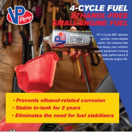 VP Racing Fuels 6205 SEF 4-Cycle Small Engine Fuel, Contains No Oil, Quart (3 Pack)