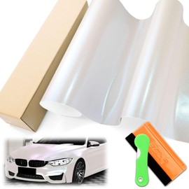 1FTx5FT Galaxy Dust Matte Pearl White Blue Chameleon Metallic Color Shift Color Change Vinyl Wrap Auto Car Sticker Decal Film Sheet Bubble Free Air Release Technology with Tool Set