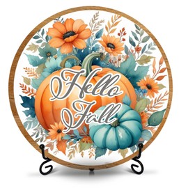 patcate Hello Fall Sunflower Desk Decor, 8 Inch Autumn Pumpkin Table Centerpieces, Thanksgiving Gifts for Home Farmhouse Decorations - A11