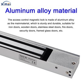 XIXEI Electric Magnetic Lock for Door 12VDC Holding Force 600lbs with ZL Brackets, Gate Opener Outdoor Indoor Maglock Solenoid Lock for Access Control, Silver