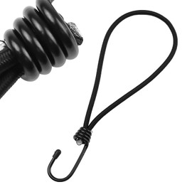 DRERIO Bungee Cords with Hooks 10 Pcs Small Elastic Straps 20 cm Heavy Duty Bungee Straps with Metal Hooks, Black Elastic Straps Short Bundy Cord for Tarpaulins, Tents, Hiking, Climbing (Black)