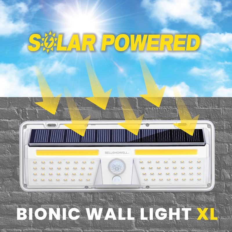 Bell+Howell Bionic Solar Security Light XL, Solar Outdoor Lights Waterproof,