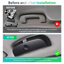 GAFAT Kompatibel mit Ford Kuga 3 MK3 ST-Line 2020-2024 2025 Sonnenbrillenhalter Brillenetui Auto, Kuga MK3 2024 Aufbewahrungsbox Organizer, Kuga 3 Zubehör (Schwarz-Upgrade)