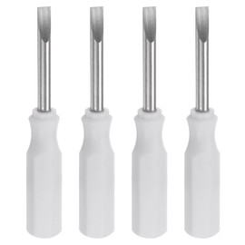 sourcing map 4Pcs SL2.5 Mini Slotted Screwdriver 2.5mm Magnetic Flat Head 45mm Length for Small Appliances Repairs, White
