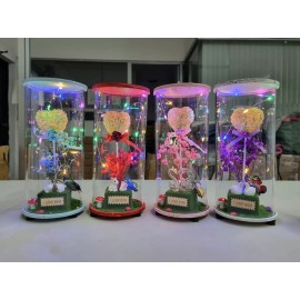 KH Corazón Eterno Led Regalo 10 Mayo Cristal San Valentín Novia