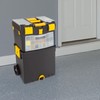 Rolling Tool Box with Wheels, Foldable Comfort Handle, and Removable