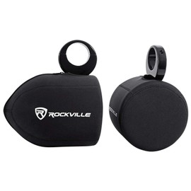 Rockville RWBC80 Neoprene Covers for 8" Marine Wakeboard Tower Speakers, Water-Resistant, Heavy-Duty Stitching, Snug Fit, for Boats and Outdoor Use