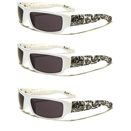 Locs 3 Pack White Bandana Print NB 03 (3 Pair White Ban)