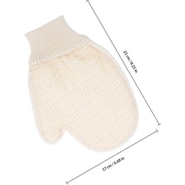 Guantes de Baño de Sisal Beige de Doble Cara para Adultos