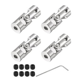 sourcing map 3mm to 4mm Inner Dia Rotatable Universal Joint Shaft Coupling Motor Shaft Coupler L23 x D9 with Screws and Wrench for RC Model Pack of 4