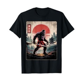 Funny Samurai Bigfoot Japanese Vintage Graphic Ukiyo-e Art T-Shirt