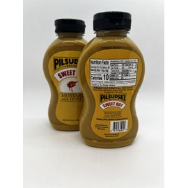 Pilsudski Brand SWEET HOT MUSTARD WITH HONEY - All Natural - 12oz 2 pack Squeeze Bottle Gluten Free
