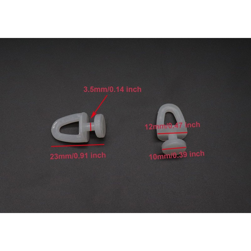 Luomorgo 23mm/0.91 inch Length White Plastic Curtain Track Carrier Glide