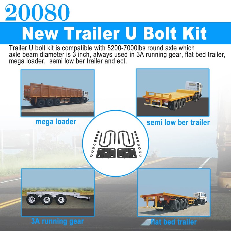 New Trailer U Bolt Kit, Trailer Leaf Spring U Bolts,