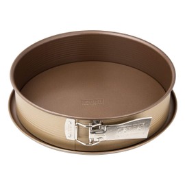 Zenker Springform Ø 26 cm MOJAVE GOLD, Backform mit Flachboden und Auslaufschutz aus Stahlblech, runde Kuchenform mit keramisch verstärkter Antihaftbeschichtung (Farbe: Mahagoni/Gold), Menge: 1 Stück