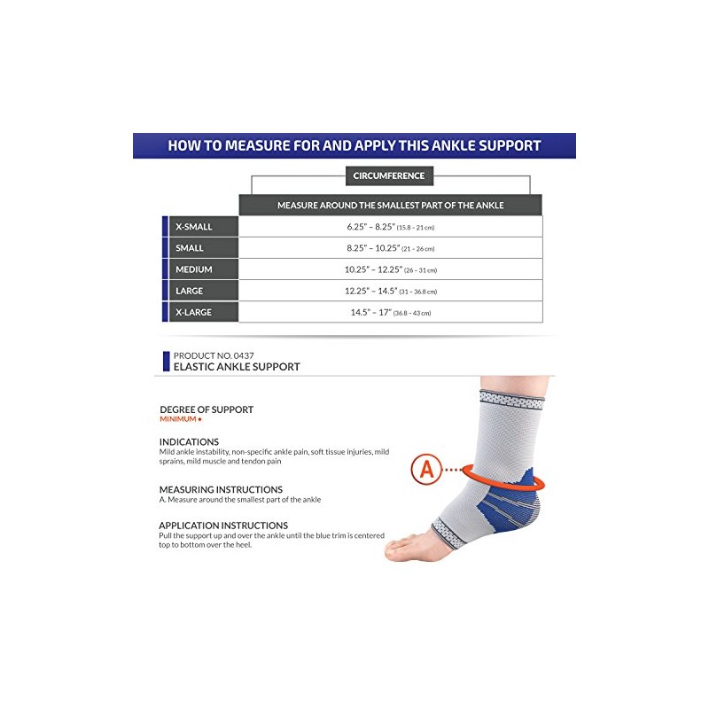 Elastic Ankle Support Compression Sleeve, Large