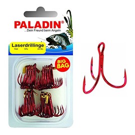 Laser Triplets Red Treble Hooks Large Pack Big Bag 15 or 24 pieces Size:6 (EU)