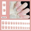 Clataly 24 Pieces Short Rose Gradient False Nails Square Shiny
