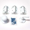Screen Door Hardware Kit with Self-Closing Hinges White