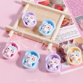 Character Resin Craft Supplies / Materials for Hair Accessories, Nail Art, Hairpins, Shoe Embellishments / TF0807 One Size / 3 Purple 100ea