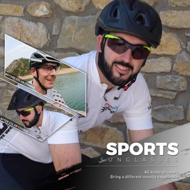 SCVCN Photochromatic Self-Tone Cycling Glasses Men Women Sports Sunglasses Clear Cycling MTB Cycling Glasses Running Volleyball Tennis Driving Fishing Softball Mountaineering Golf Hiking 09