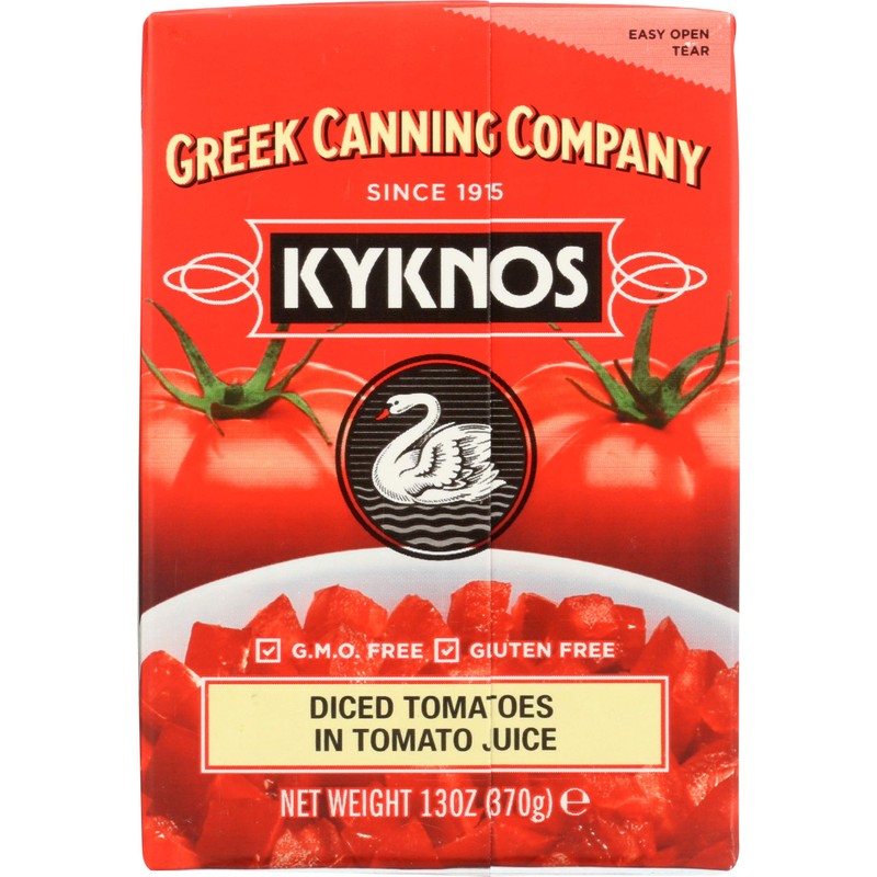 Kyknos, Tomatoes Diced In Juice, 13 Ounce