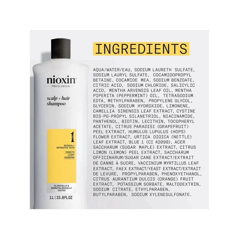 Nioxin Scalp + Hair Thickening System 1 Shampoo 1L