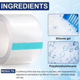 Parche de Silicona para Cicatrices Antiguas y Nuevas Silicone Scar Sheets - Mejora Apariencia de Marcas por Quemaduras, Queloides, Estrías y Acné Cinta de Silicona Reutilizable (Resultados Visibles en 2-3 Semanas) - 1 Rollo 2.5cmX1.5m