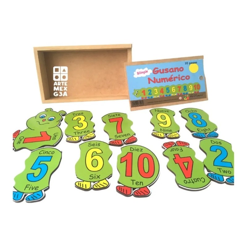 Kit D Cocodrilo-gusano Numérico Bilingue Y Víbora Alfabética