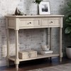 P PURLOVE Sofa Table with Drawers Entryway Table Wood Console