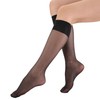 EVERSWE 6 Pairs Women's Sheer Knee High Stockings 15D (Black,One