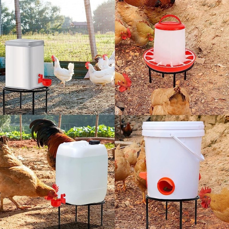 Chicken Feeder Metal Stand Indoor Outdoor Iron Flower Pot Holder