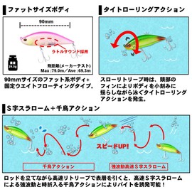 DAIWA Chivas Sinking Pencil Moissanite Lazy Fashad 90S Chartback Pearl 90S Lure