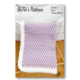 Crochet Pattern for Babies Blanket, Babys Blanket Crochet pattern, Aran Yarn, Finished size 73cm x 82cm, UK Terminology, CP457