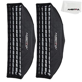 AMBITFUL 2PCS 22x90cm 9"x35" Beehive Honeycomb Grid Strip Softbox Bowens Mount for Studio Flash