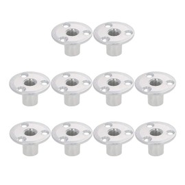 T-Nuts Brad Hole Furniture Hardware Flange Insert Female Screw Carbon Steel 10pcs M8x27x2mm