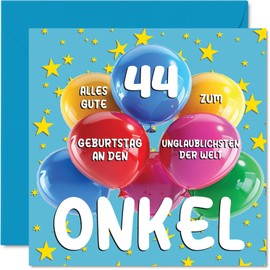 Stuff4 44th Birthday Card Uncle - Unbelievable in the World Uncle - Birthday Cards for 44 Years Uncle from Niece Nephew, 145 mm Birthday Greeting Cards