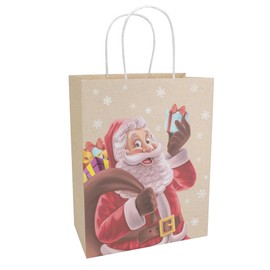 Idena Santa 30510 -12 Gift Bags Pack of 12 Gift Bags 21 x 27 x 11 cm Light Brown