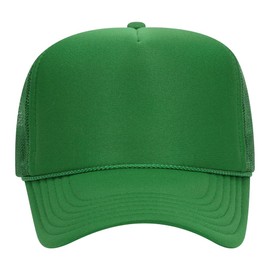 Joe's USA OTTO Foam Trucker Hats - Customizable 5-Panel High Crown Mesh Back Caps for DIY, Bulk, and Wholesale - Kelly
