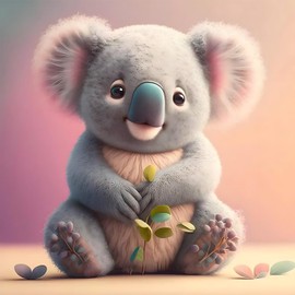 RICUVED Koala Diamond Painting Kits for Adults, Diamond Art Kits 5D Animal Diamond Art Kits for Beginner, Diamond Dots Painting Full Round Drill Art and Crafts for Gift Home Wall Decor 12x12Inch