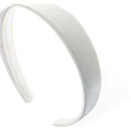 Glitz4Girlz 2.5cm (1") White Satin Covered Plastic Alice Band Hair Band Headband No Teeth UK