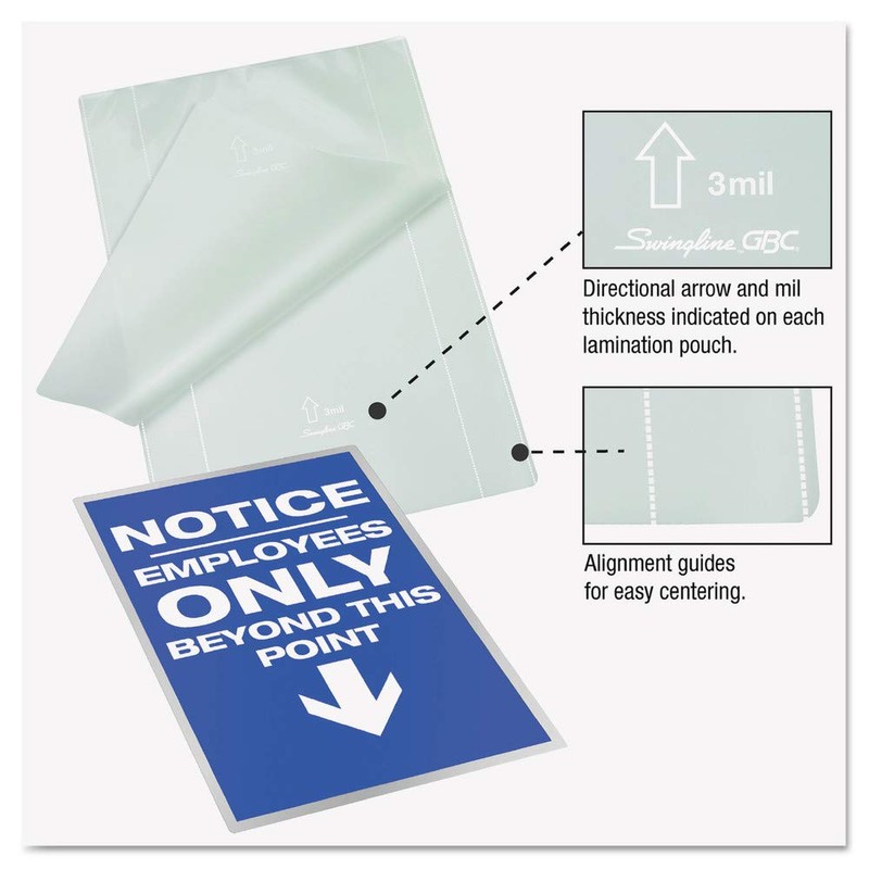GBC 3745003F Ezuse Thermal Laminating Pouches, Letter Size, 100 Per
